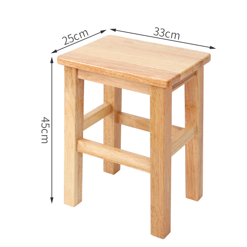 Thick long square stool 45CM wood color