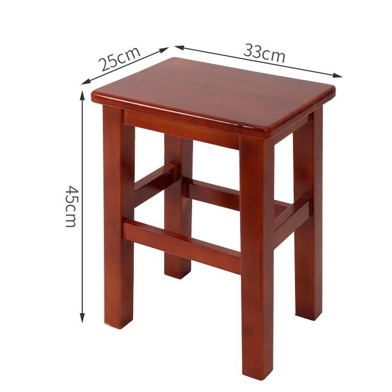 Thick long square stool 45CM crabapple color