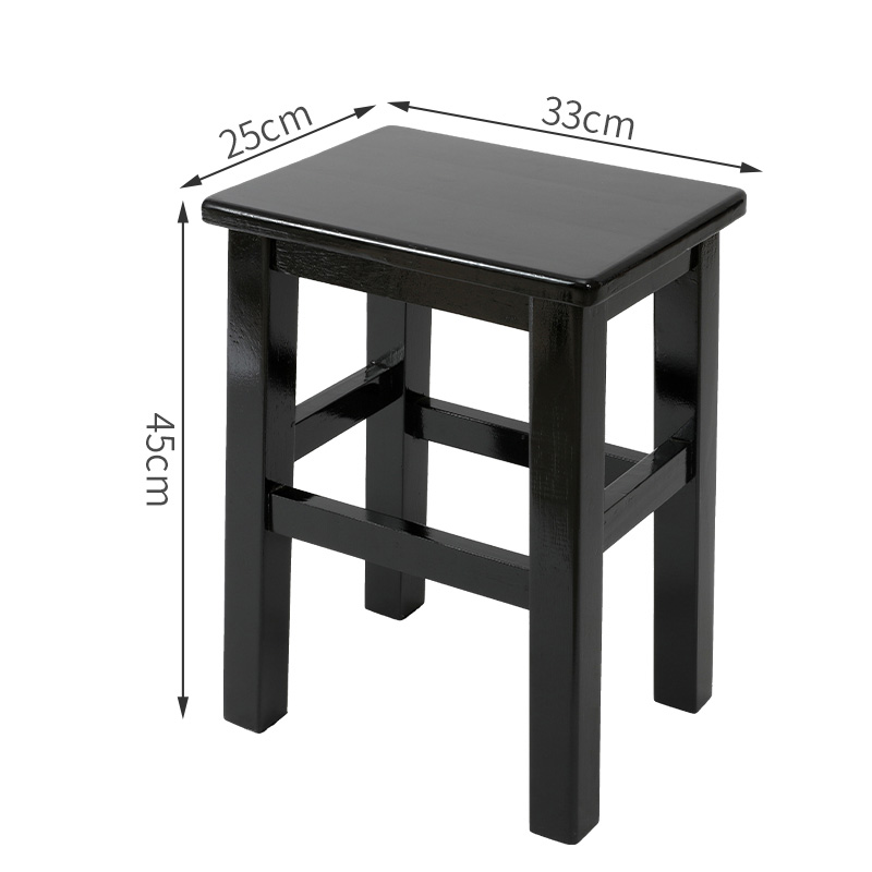 Thick long square stool 45CM black