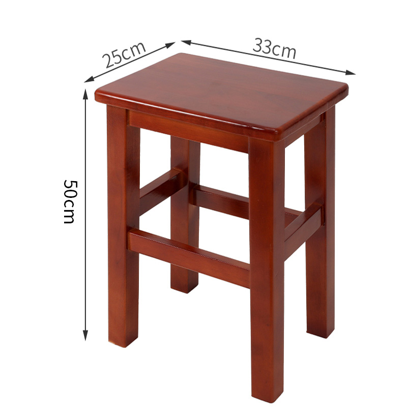 Thick long square stool 50CM crabapple color