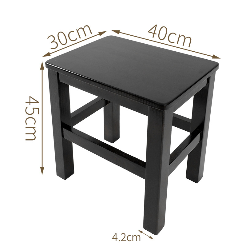 Rectangular large fat stool 45CM black 40X30