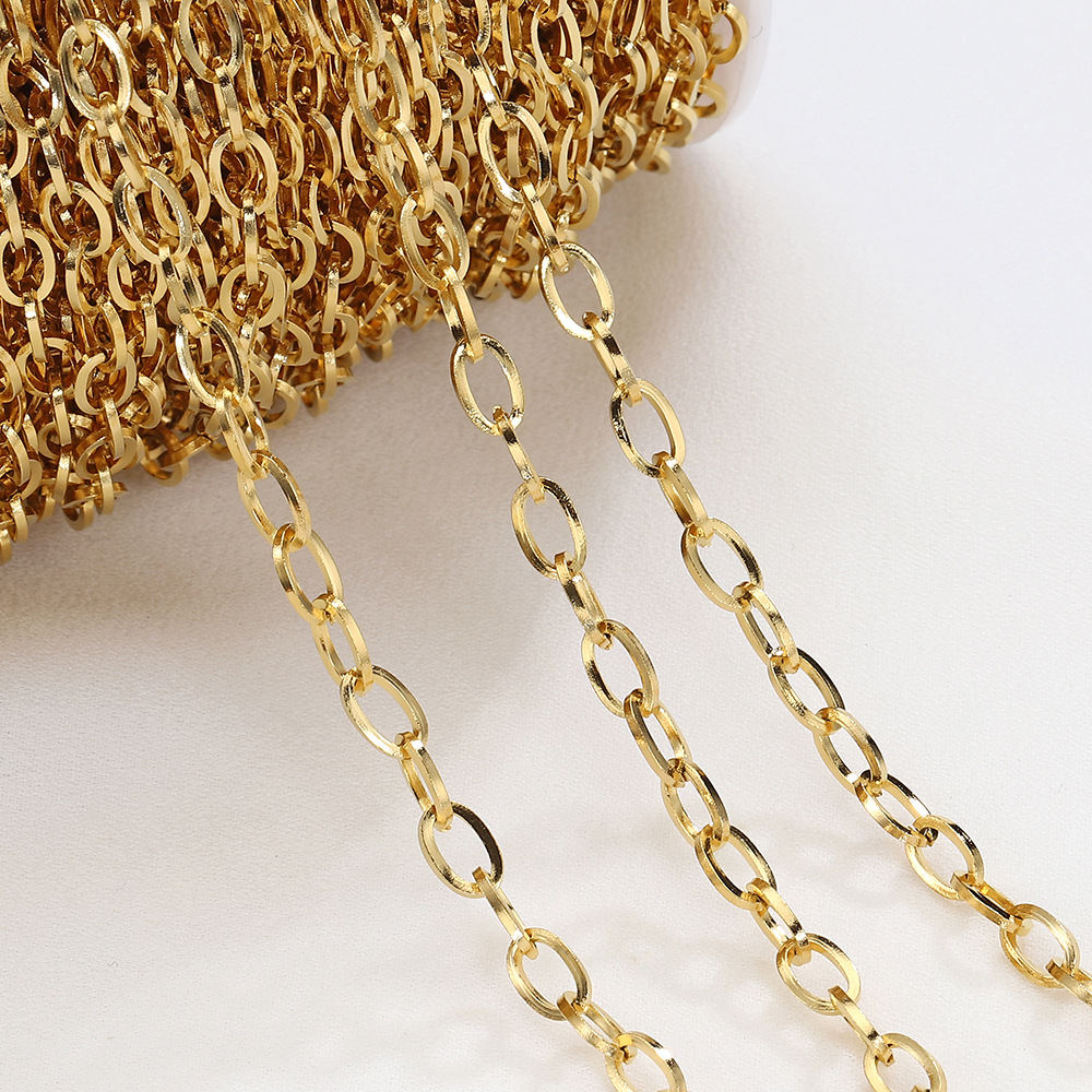 Gold - Oval cross chain 4x7mm