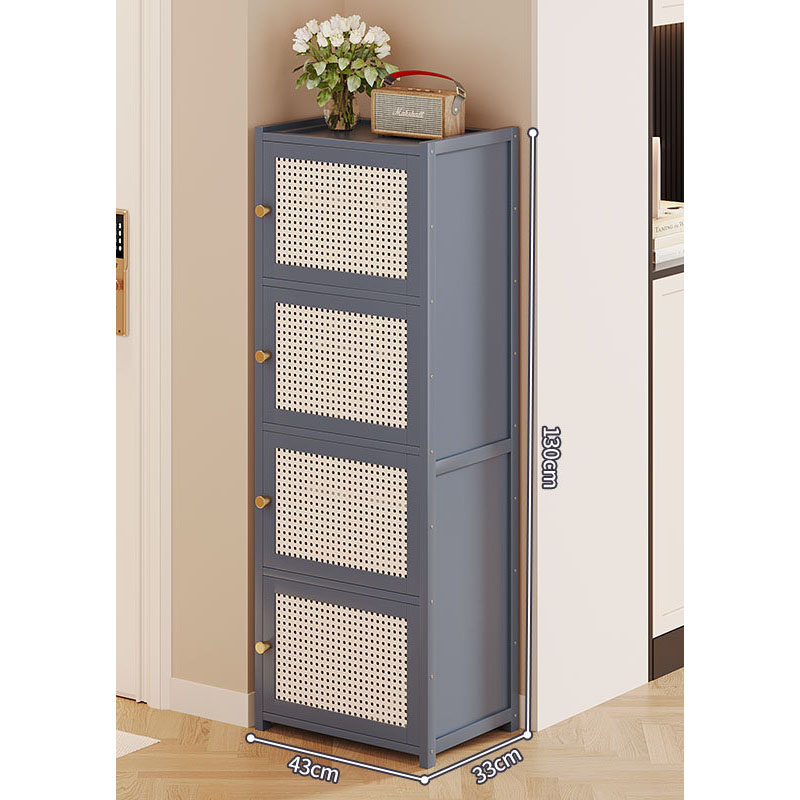 8 gray plastic rattan door