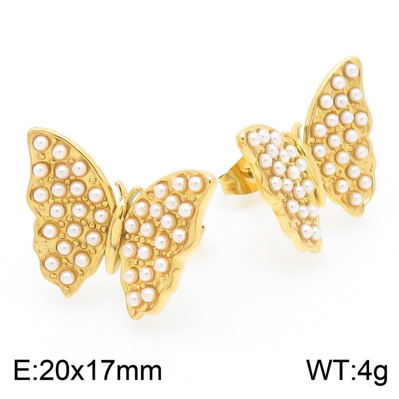 Gold stud earrings