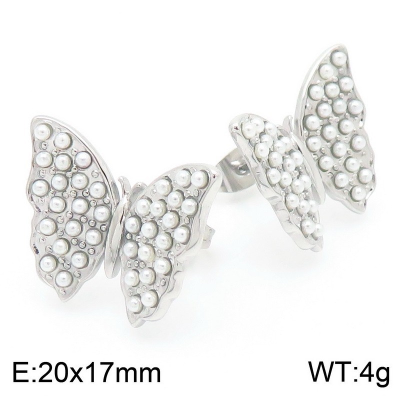 4:Steel colored stud earrings