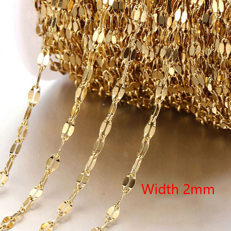 1:2mm flat long gold