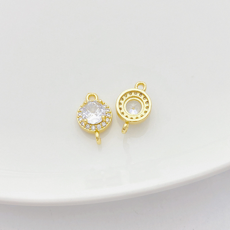 14K white zircon