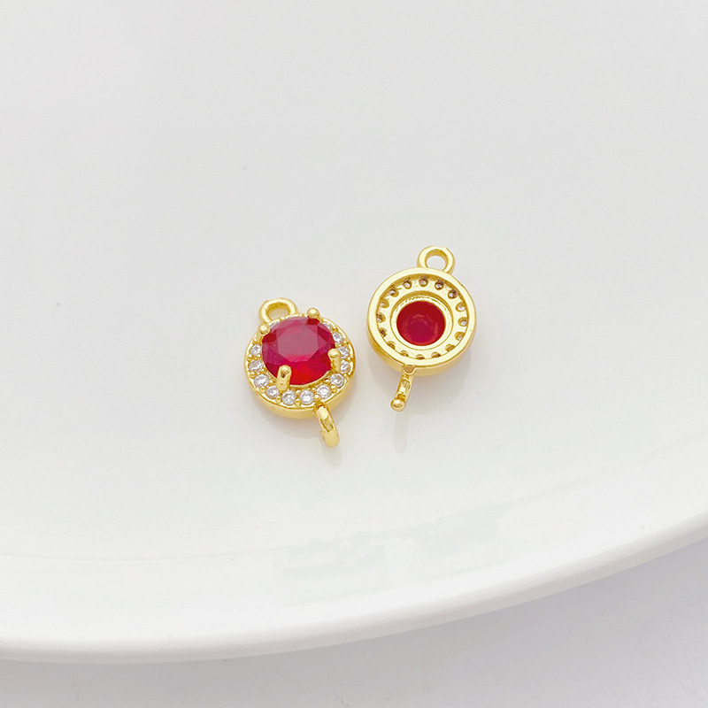 14K red zircon