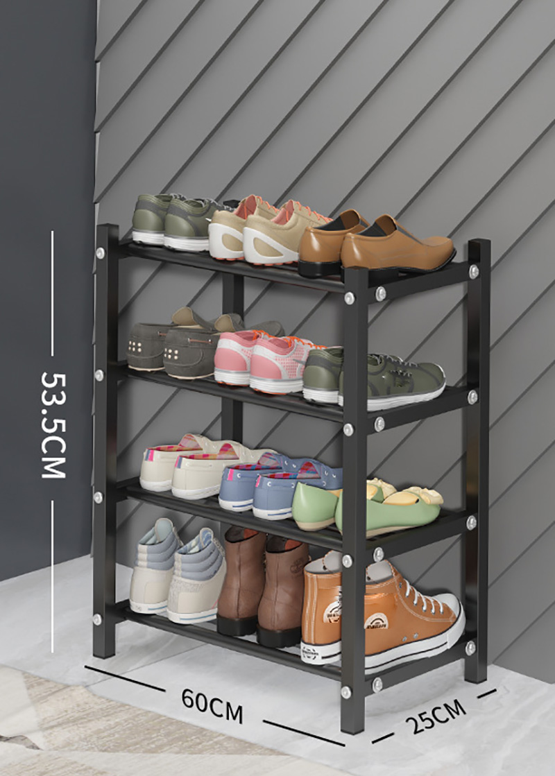 Shoe rack black four layers 60cm