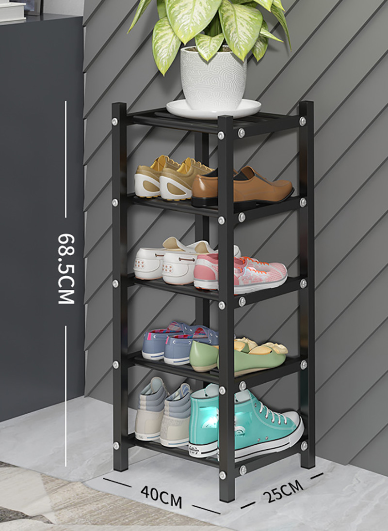 Shoe rack black five layers 40cm