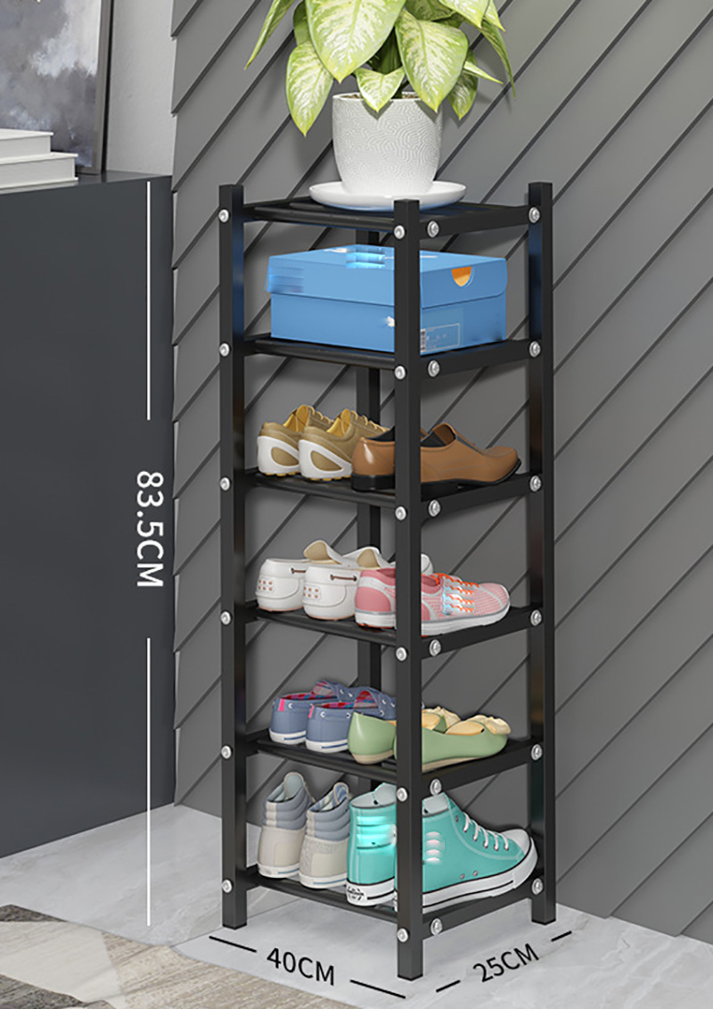 Shoe rack black six layers 40cm