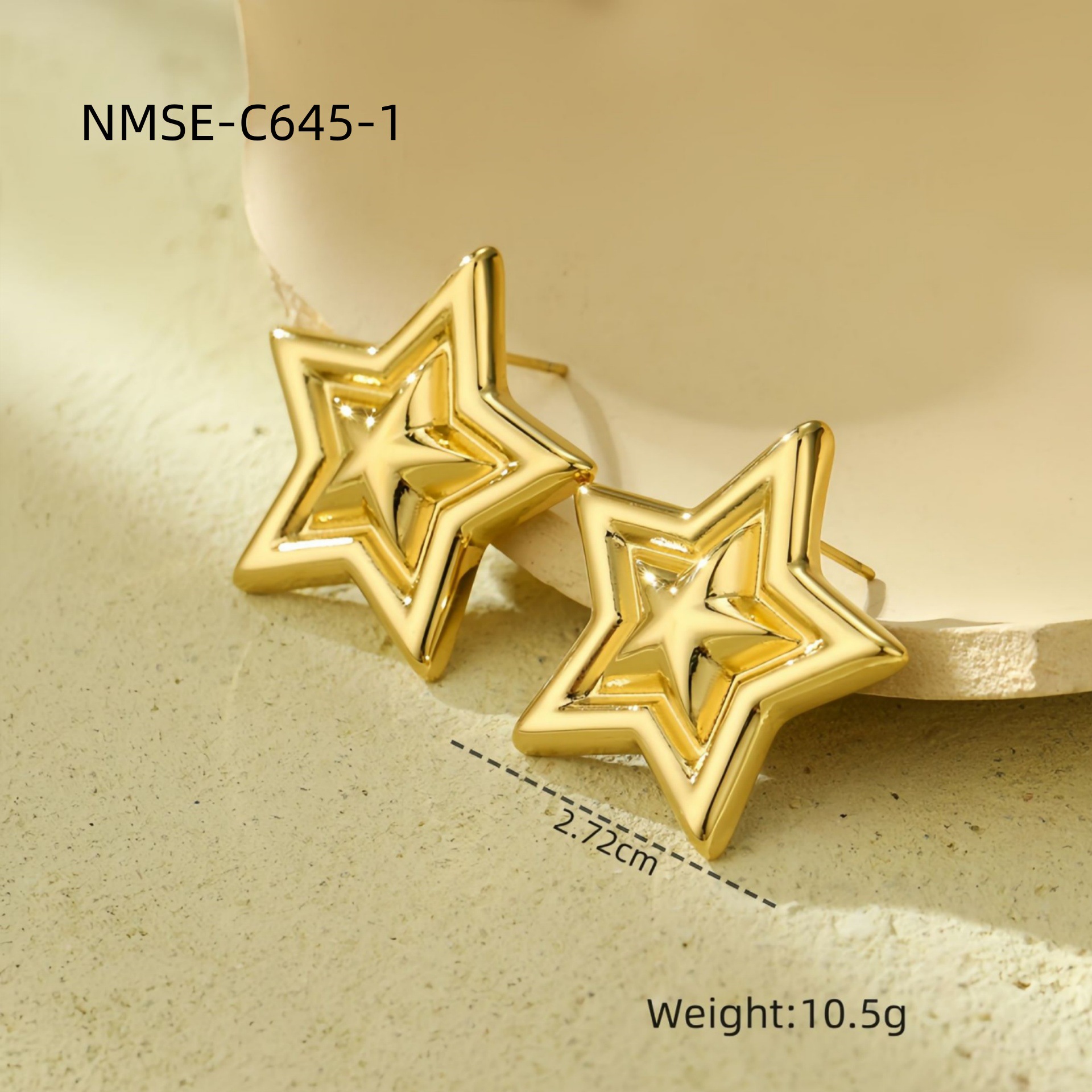 Golden five-pointed star