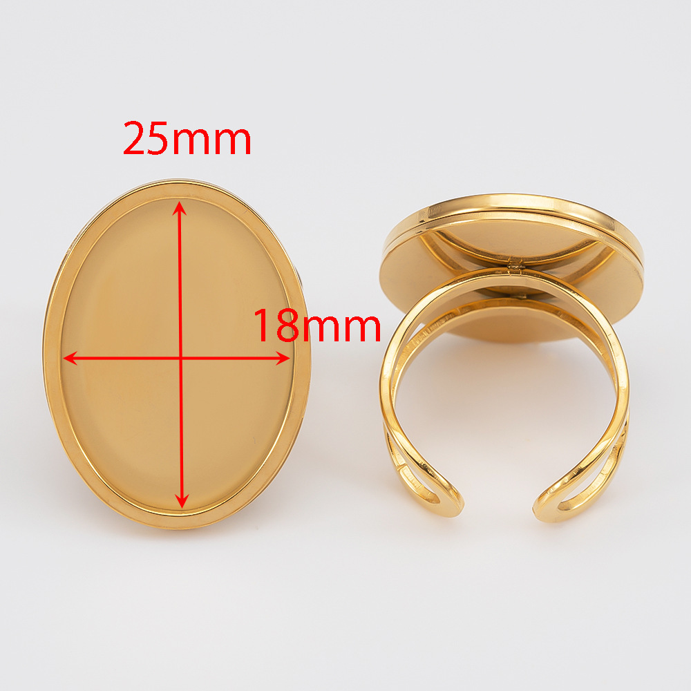 26:Gold oval 【 Inner diameter 18x25mm】