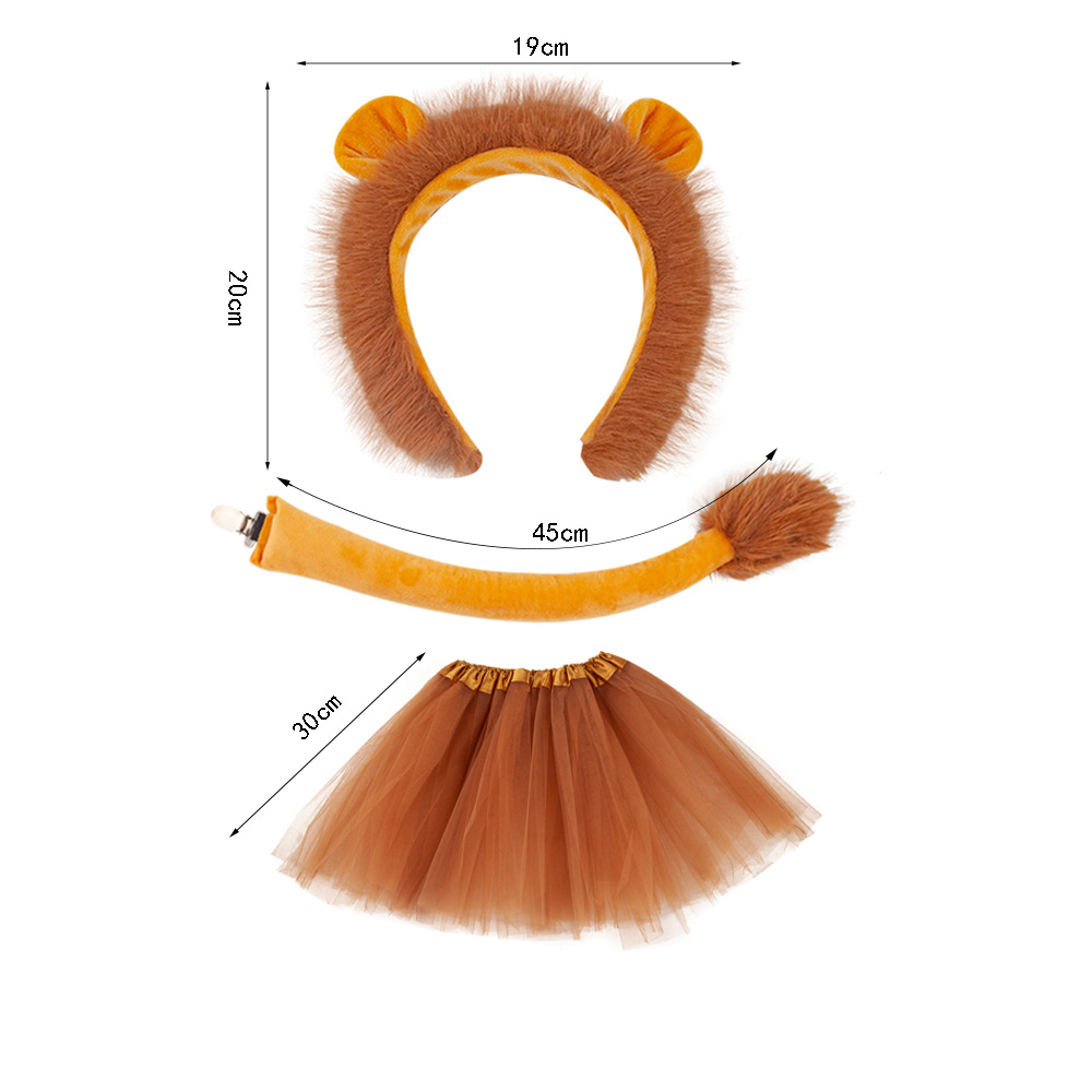 Simba Lion Clip Tail 30cm Deep Brown Yarn Skirt