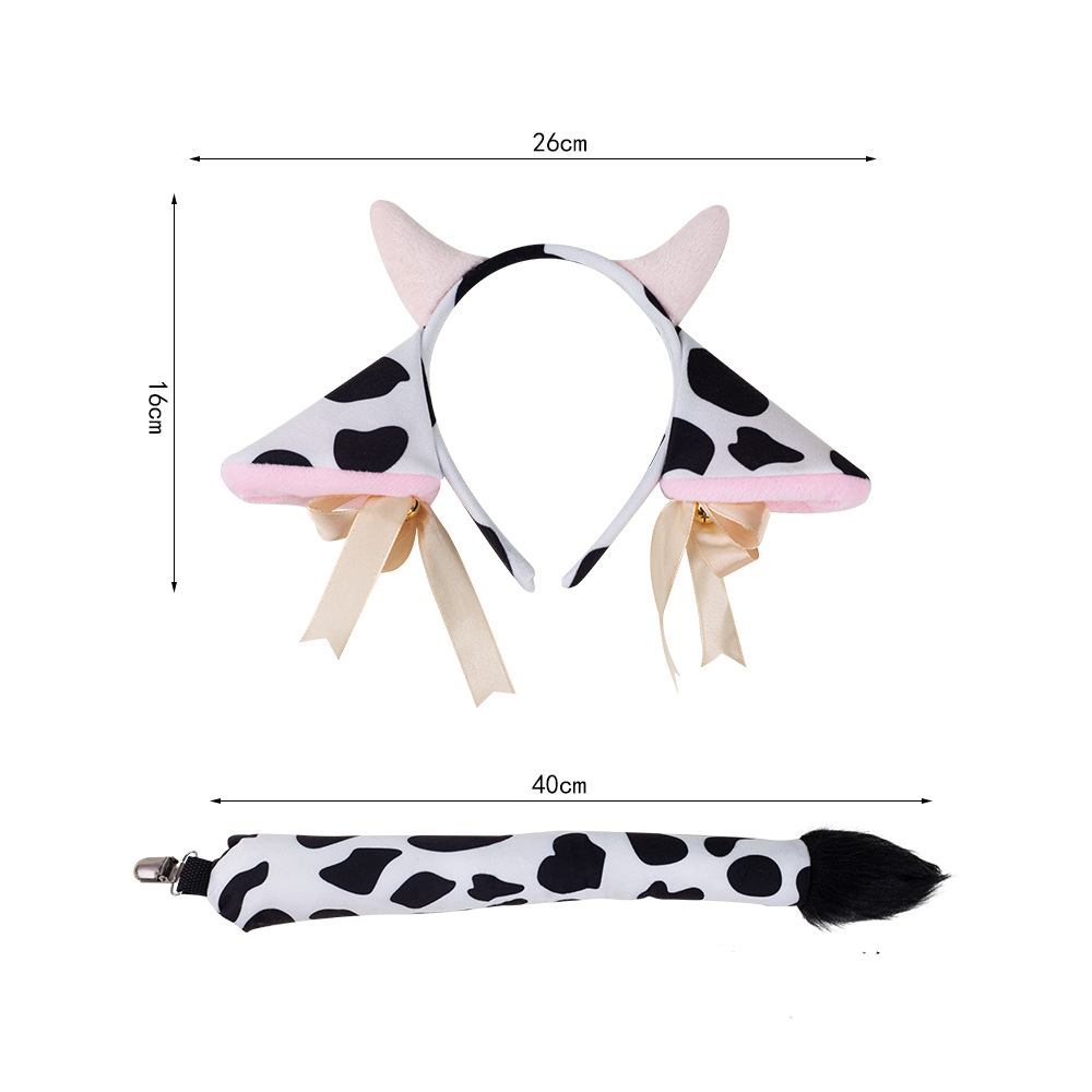 Super soft bell cow ears clip tail