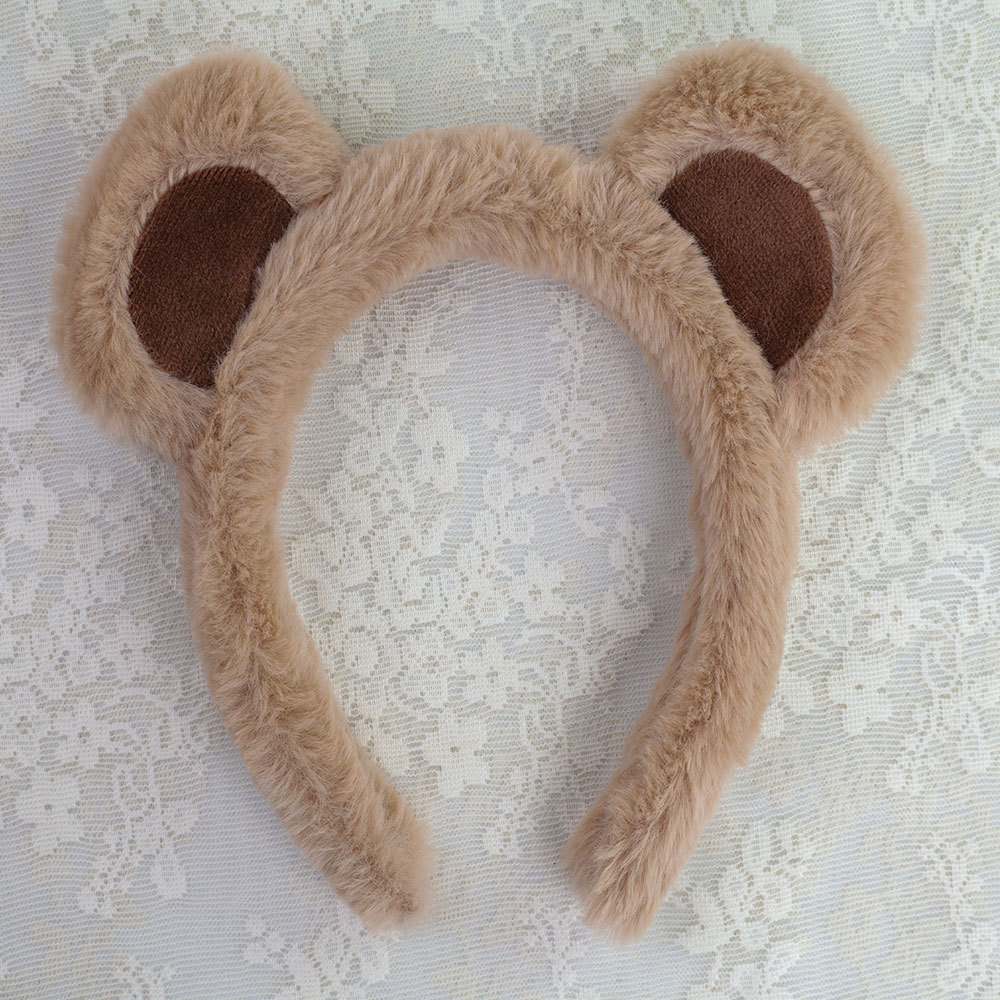 Rabbit Velvet Khaki Bear Ears