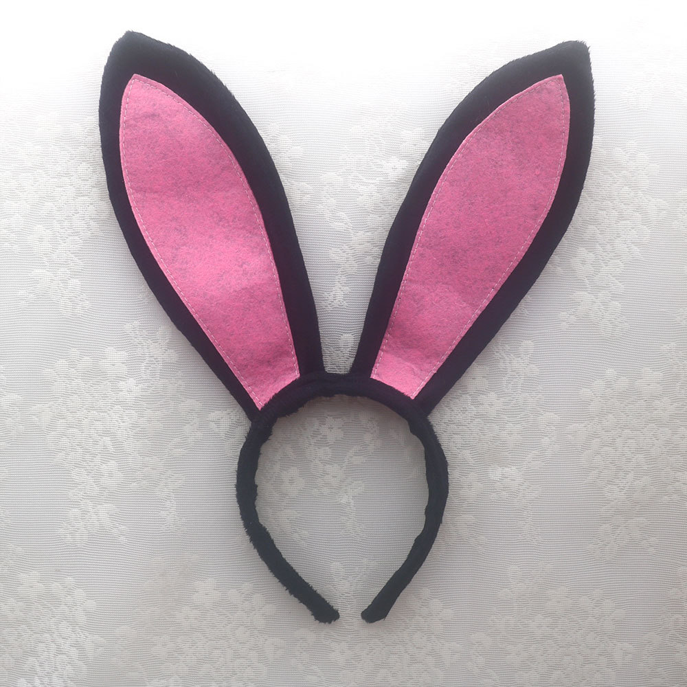 Pink black long eared rabbit