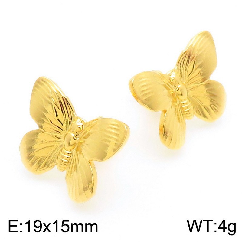 1:Gold stud earrings