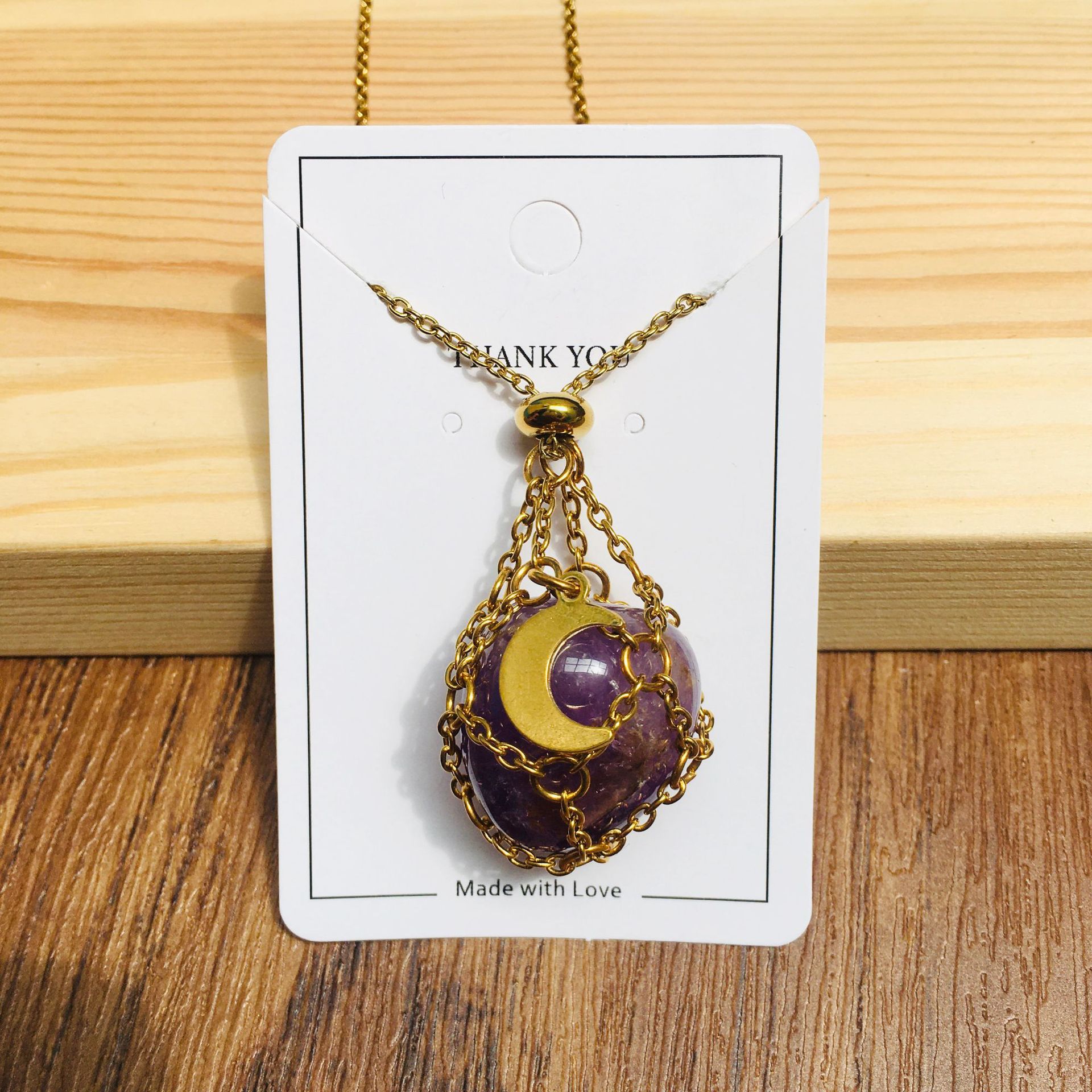 Electroplated gold - amethyst