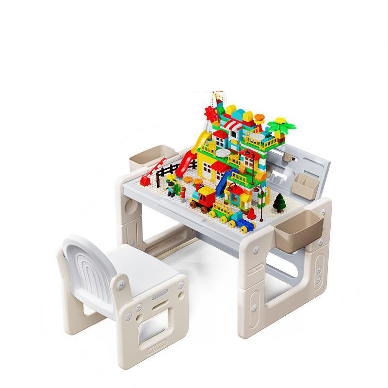 Adjustable desks and chairs   wooden board   drawing board ( 269 building blocks windmill town)