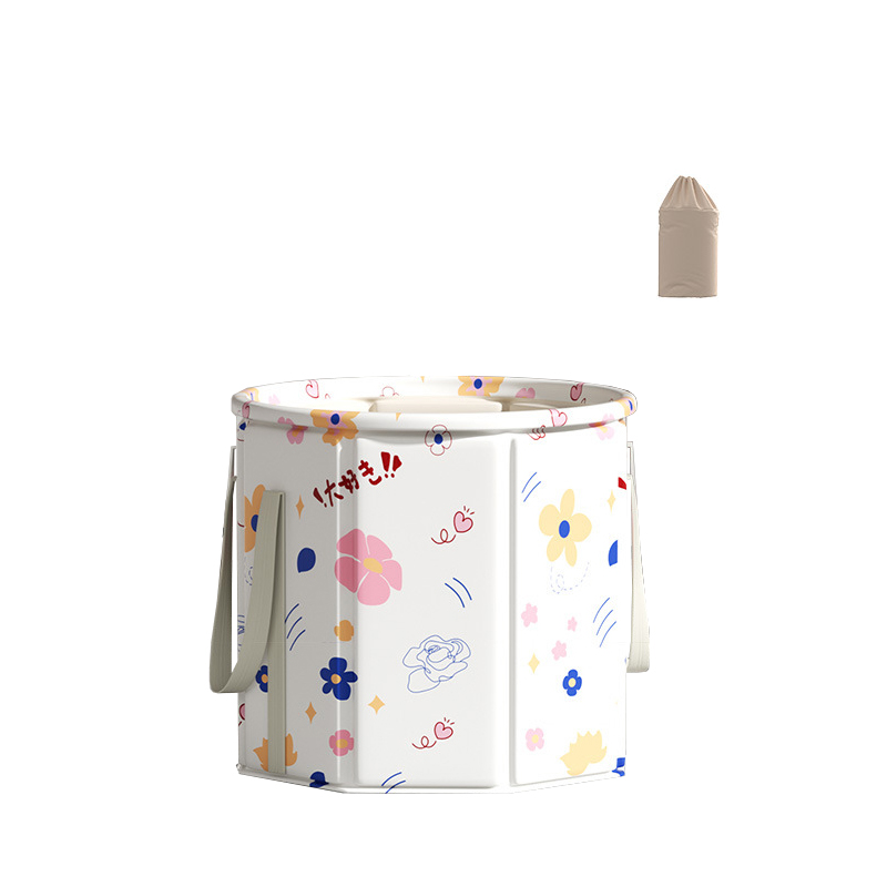 Quick opening foot bath bucket [Small flower]   storage bag