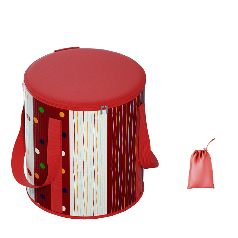 Red polka dots. - With a lid