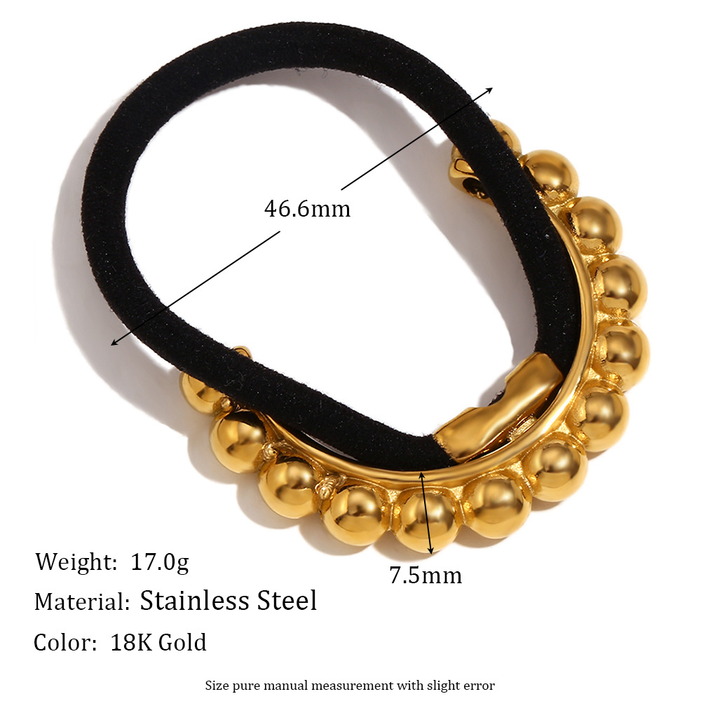 Bead arrangement hair tie - Gold