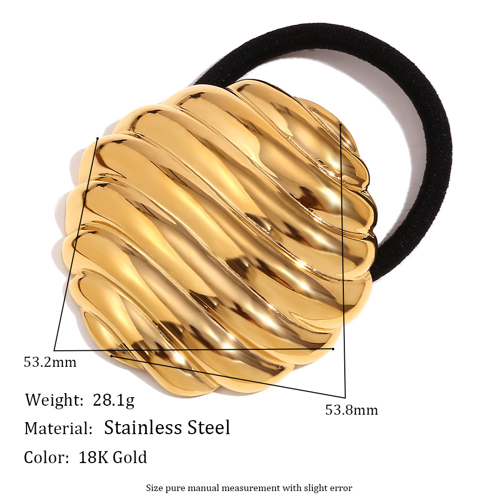 Threaded eggshell hair tie - Gold