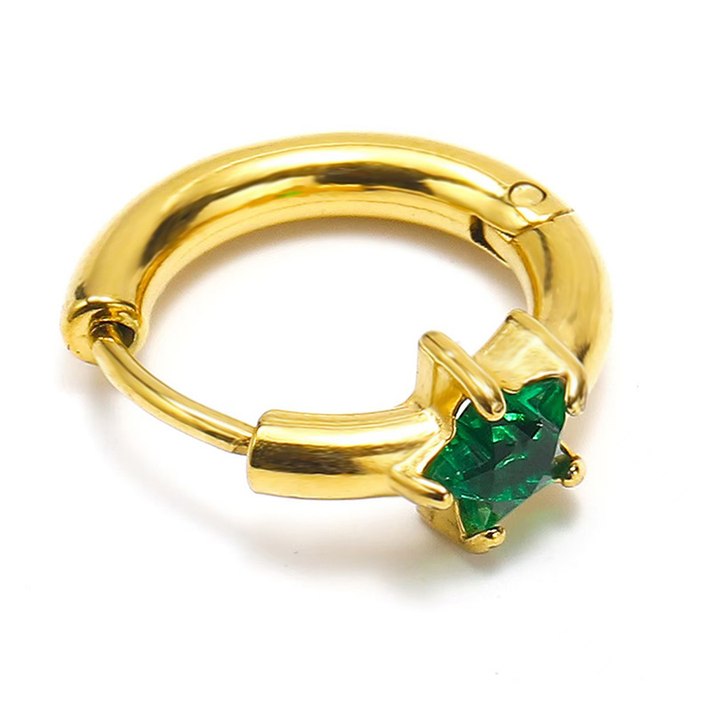 18K gold green zircon