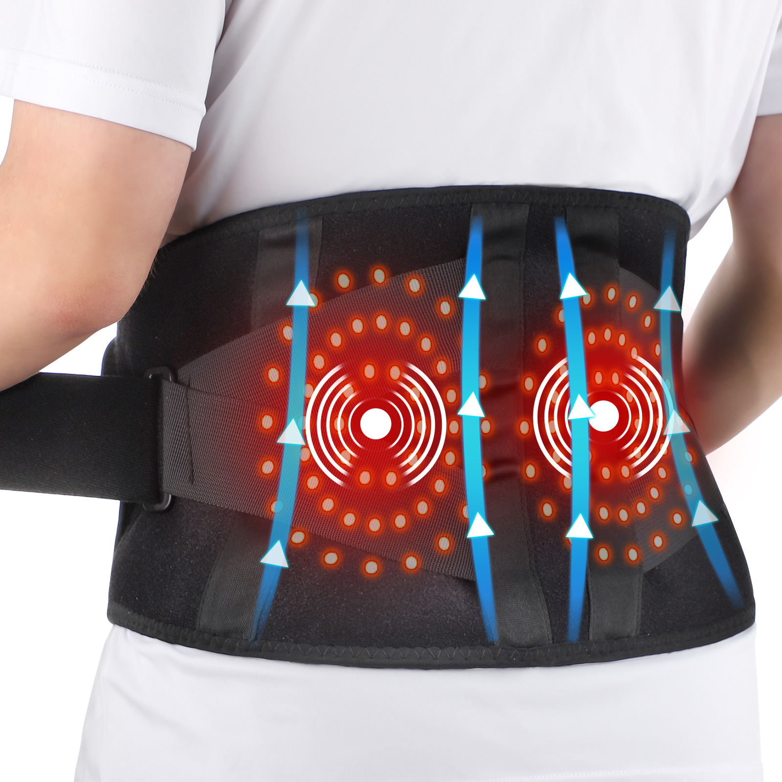 Red Light Massage Support Belt Vibratory massage   red light heating and shield support belt