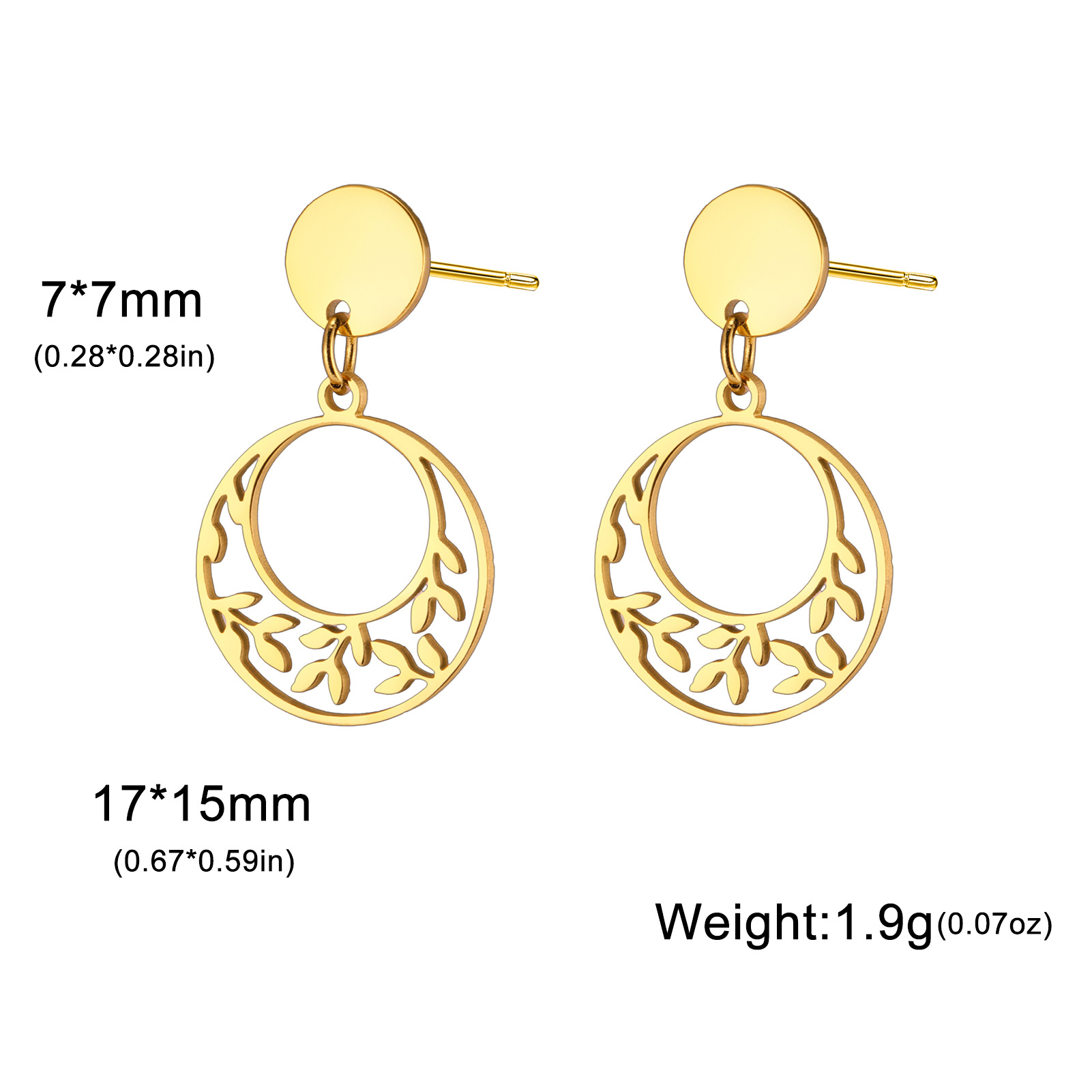 Perforated earrings - gold