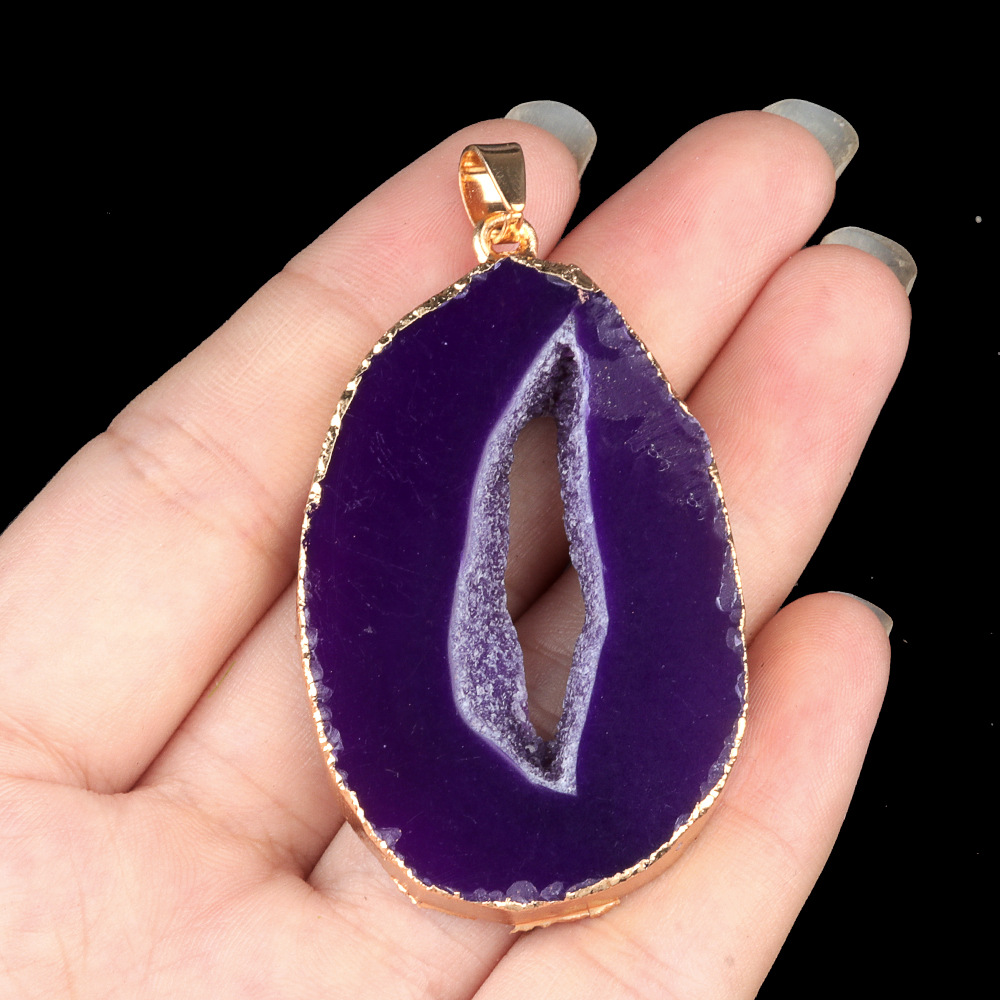 Purple agate (gold edging)