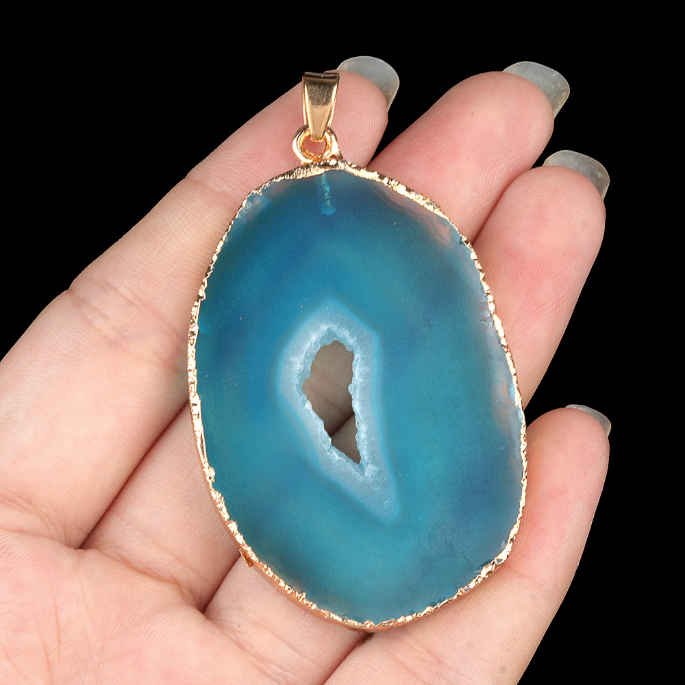 8:Blue agate (gold edging)