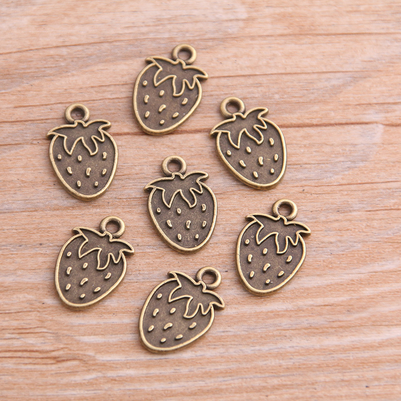 4:antique bronze color strawberries 12X18mm