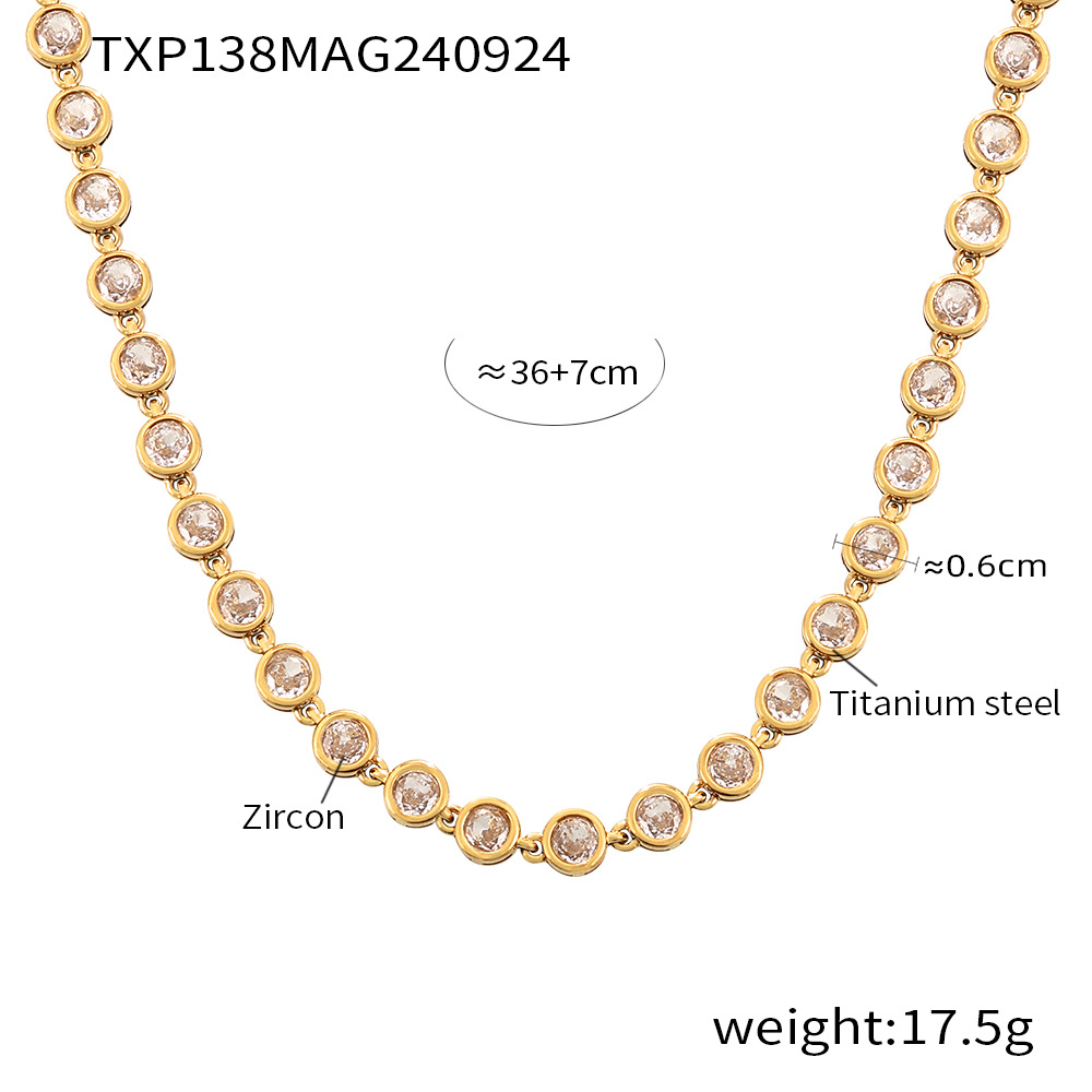 TTXP138- Gold white zircon necklace