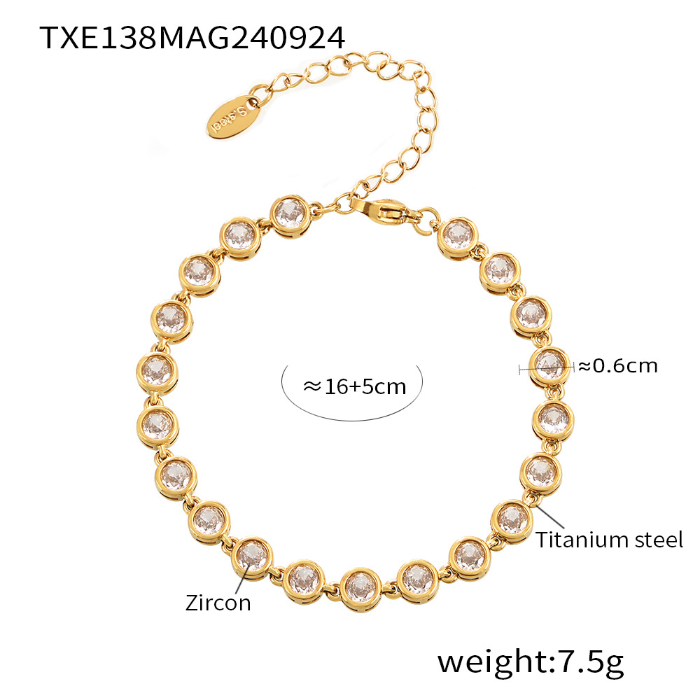 TXE138- Gold White Zircon bracelet