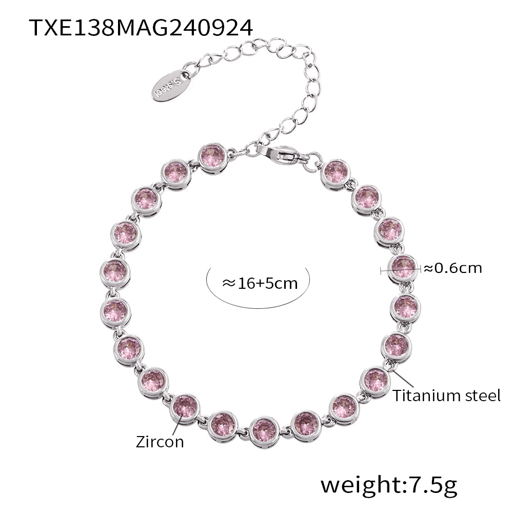 TXE138- Steel powder zircon bracelet