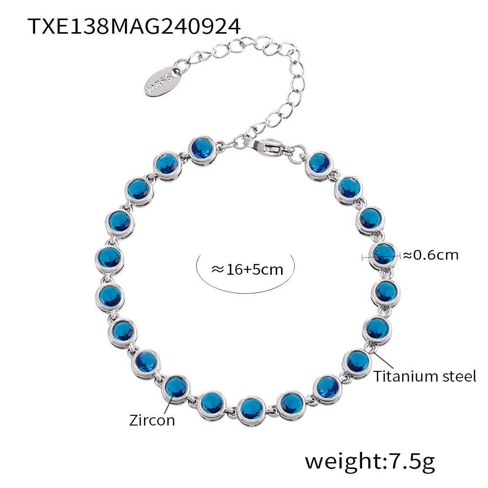 14:TXE138- Steel blue zircon bracelet