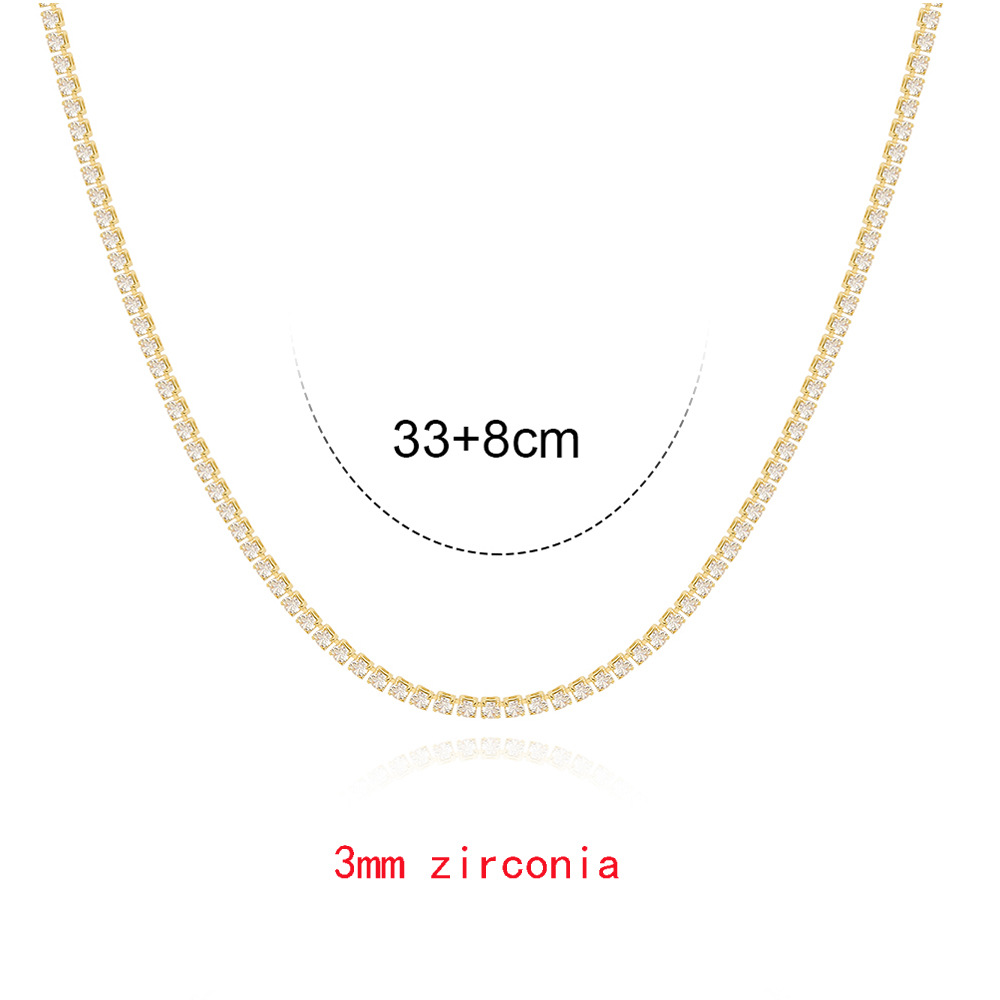 3:3mm white diamond - Gold