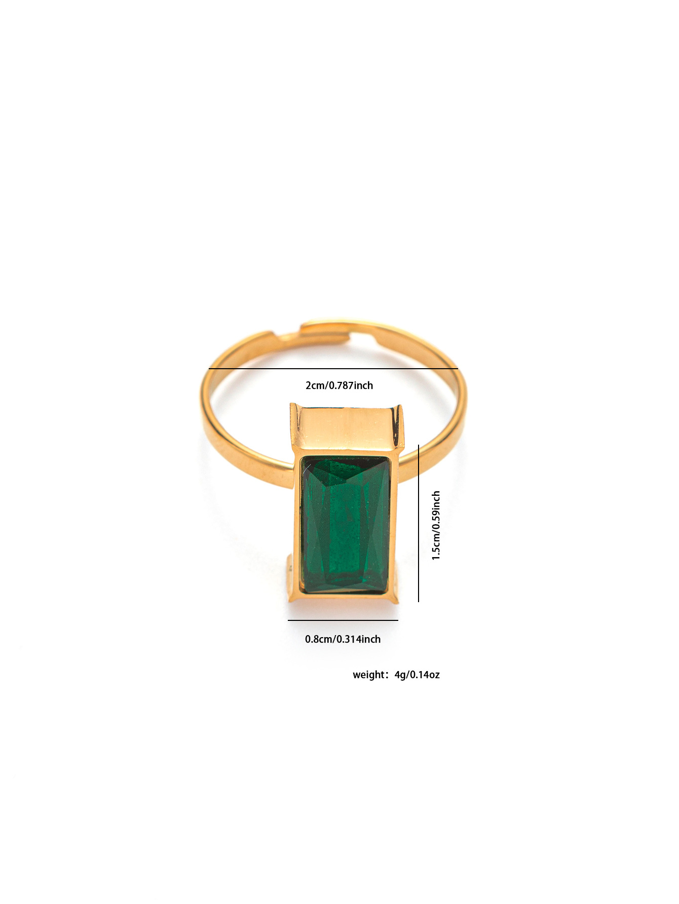 Emerald square ring