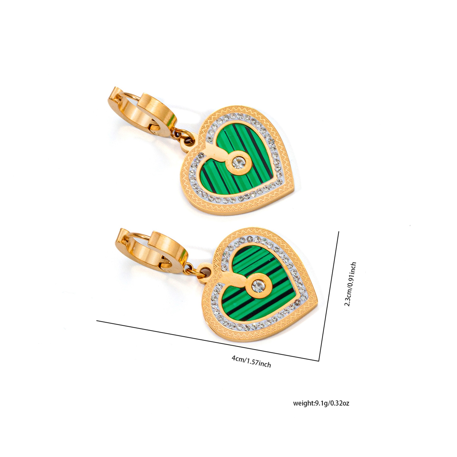 Love green shell earrings