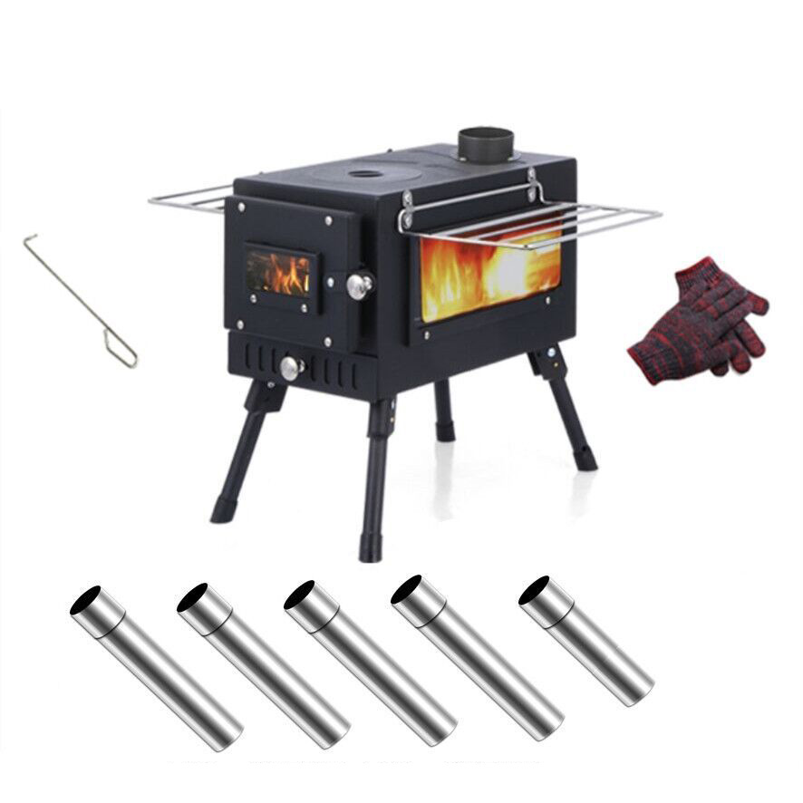 Small black tent stove standard