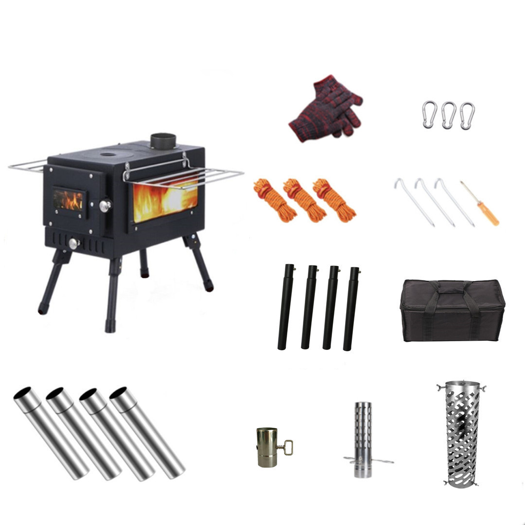 Small black tent stove set