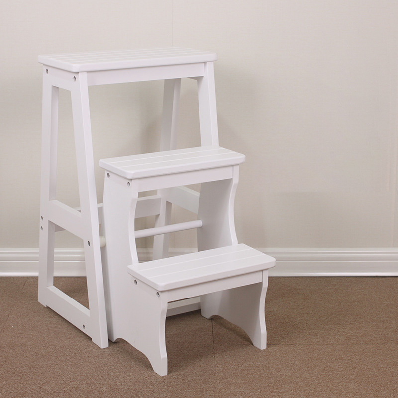 Triple step stool - White