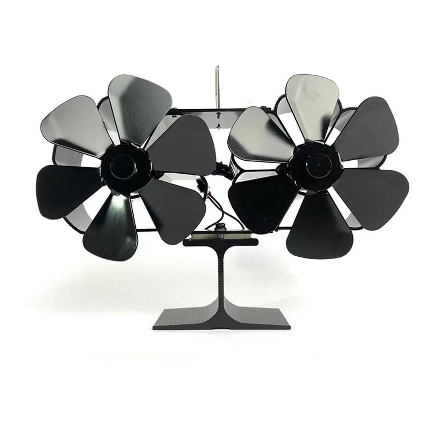 Two-head fan black