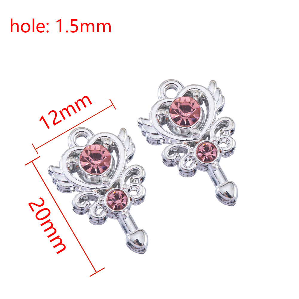 4:silver - pink rhinestone