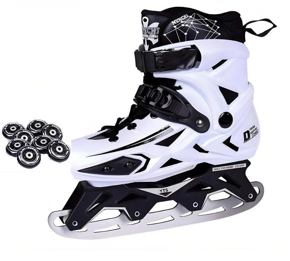 6-White Ice Blades   Pack   8 Wheels