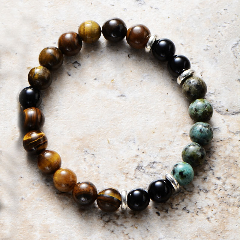 D tiger-eye bracelet 6.5-8.5inch