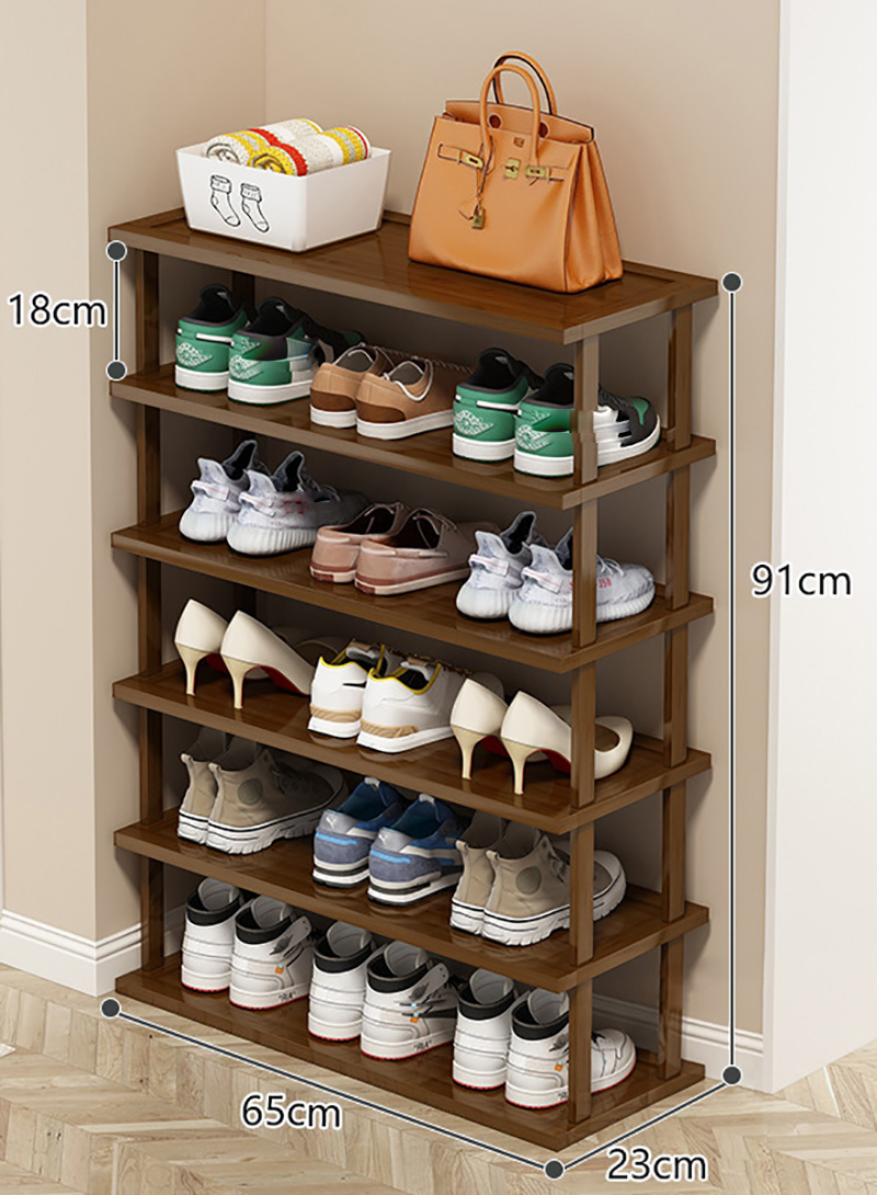 Brown 6 layers 65 length can hold 18 pairs of shoes