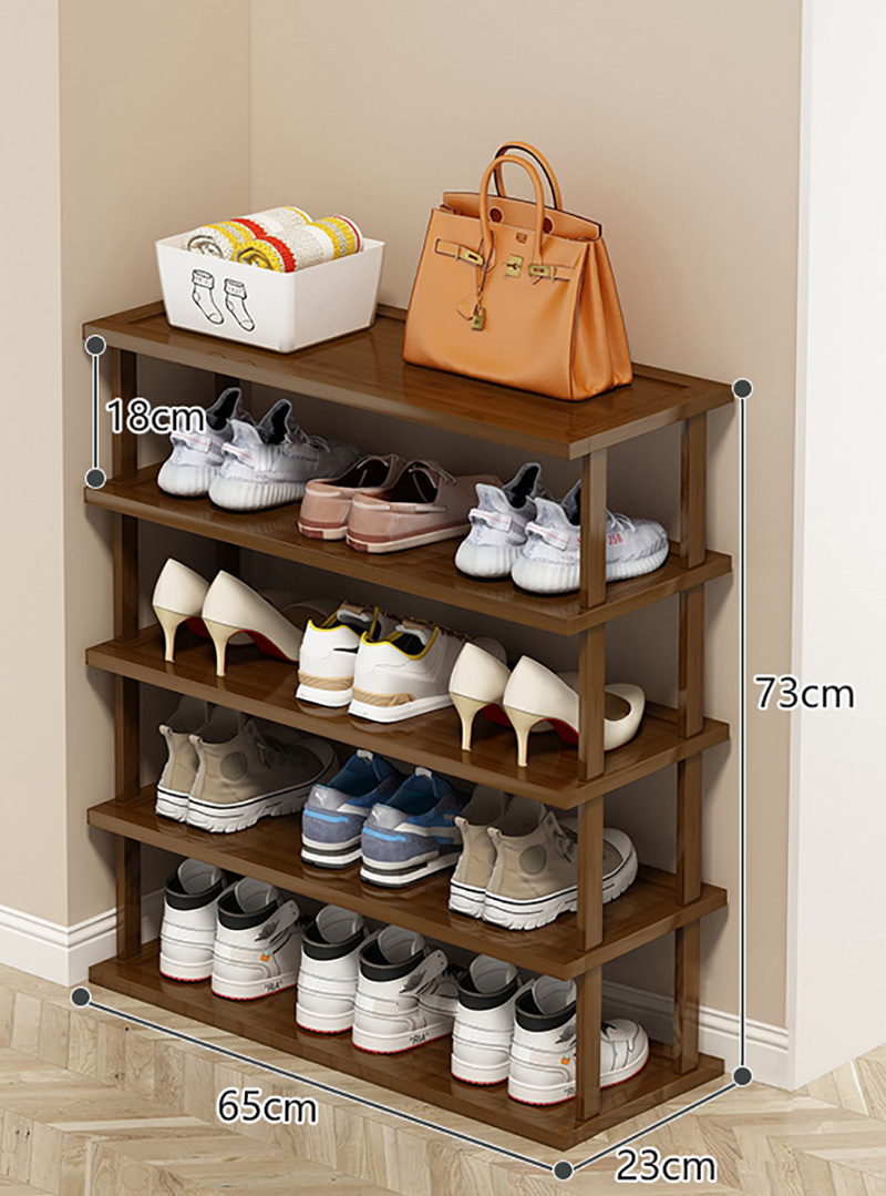 Brown 5 layers 65 length can hold 15 pairs of shoes